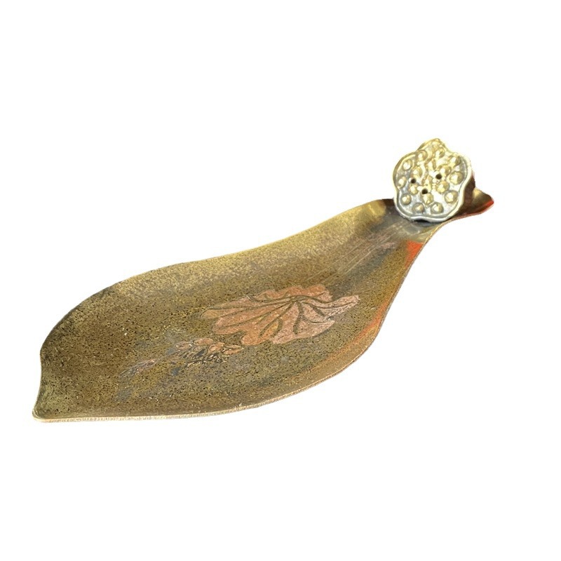 アンティーク三穴蓮型ホルダー ヴィンテージホームデコトレイ  - Incense Stick Holder のレビューと価格