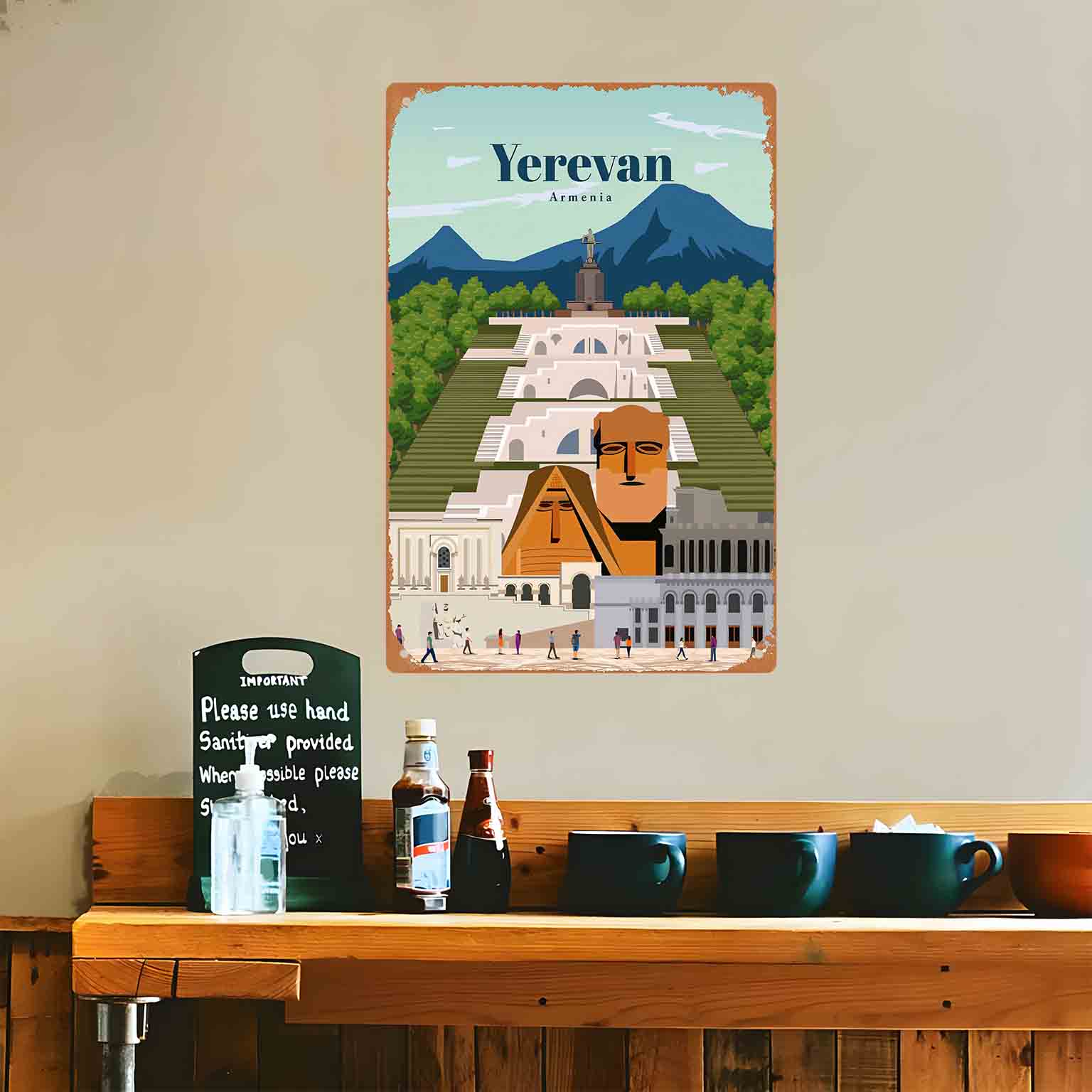 2Dフラット1個入りエレヴァン・アルメニア都市景観メタルウォ - Home Decor Yerevan のレビューと価格