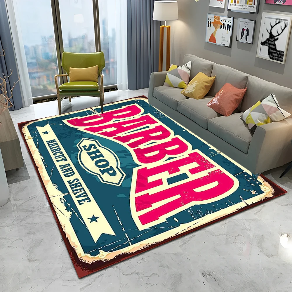 3D理髪店スカルヴィンテージサインHDカーペットラグ、ホーム - Home Decor Online Shopping のレビューと価格