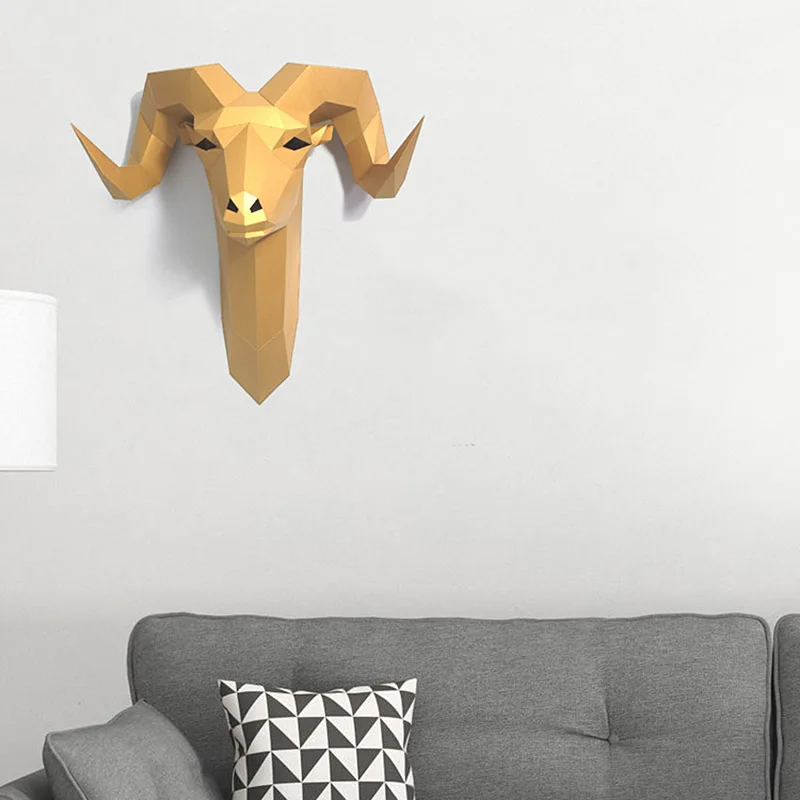 手作りの3D紙モデルペーパークラフト、動物の壁の装飾、ビッグ - Home Decor Center のレビューと価格