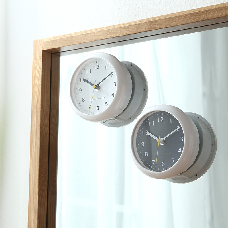 シンプルな浴室用防水吸盤式小型冷蔵庫シート時計飾り静音卓上6 - Wall Clock Silent のレビューと価格