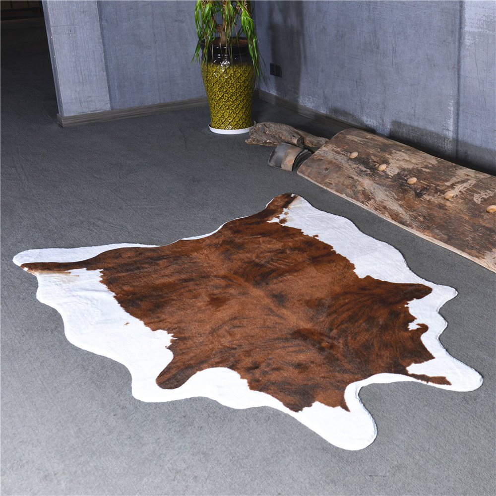 アメリカンスタイルのフェイクファー牛革ラグ、リビングルーム用 - Cowhide Rug Faux のレビューと価格