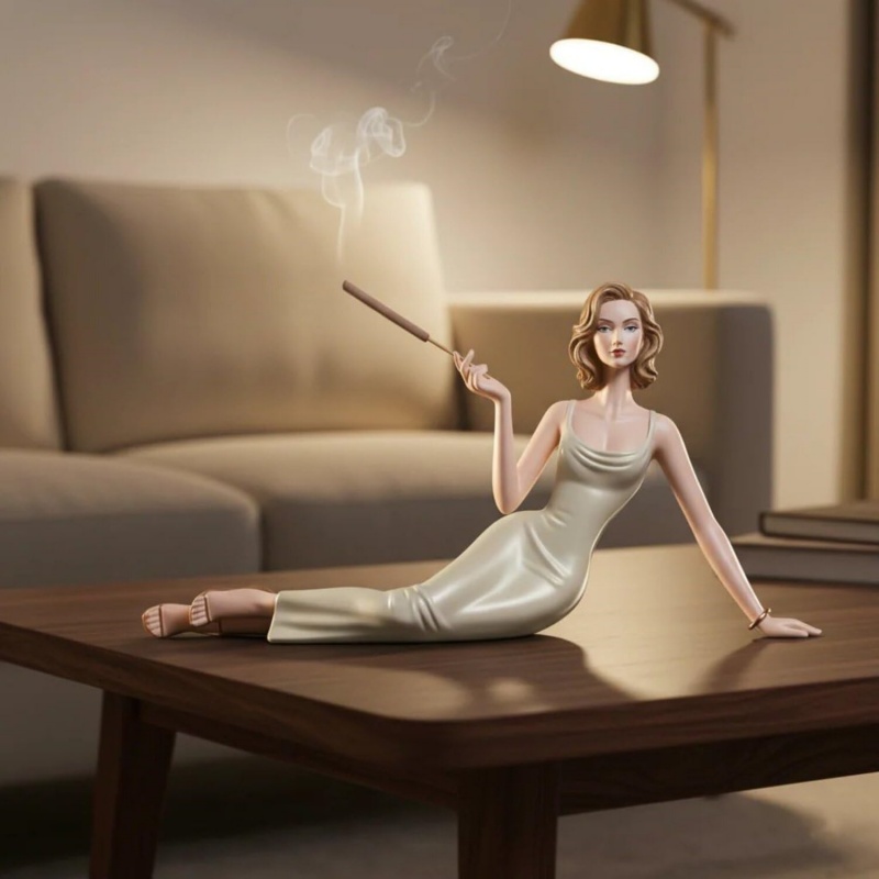 エレガントな女性像香炉ホルダー家庭用手作りアロマスティックホ - Incense Stick Holder のレビューと価格
