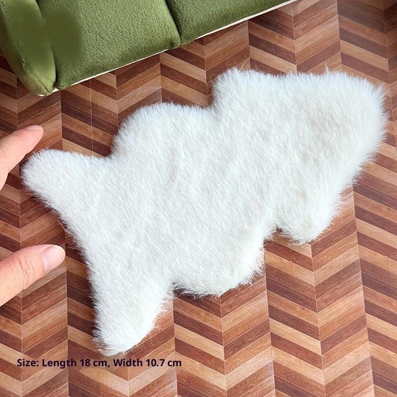 1/12 ドールハウス模造羊皮ぬいぐるみ敷物モデル寝室リビン - Cowhide Rug Faux のレビューと価格