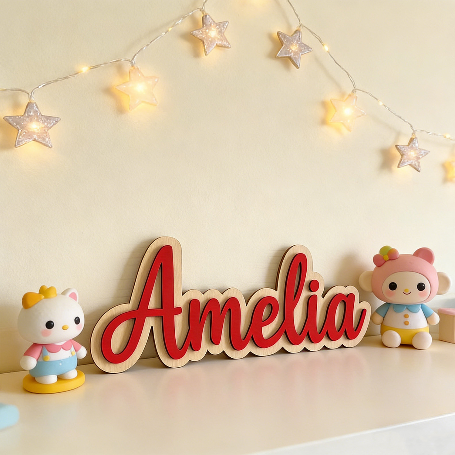 1個入りカスタマイズされた二層木製姓札、カスタマイズされたギ - Home Decor For Wedding のレビューと価格