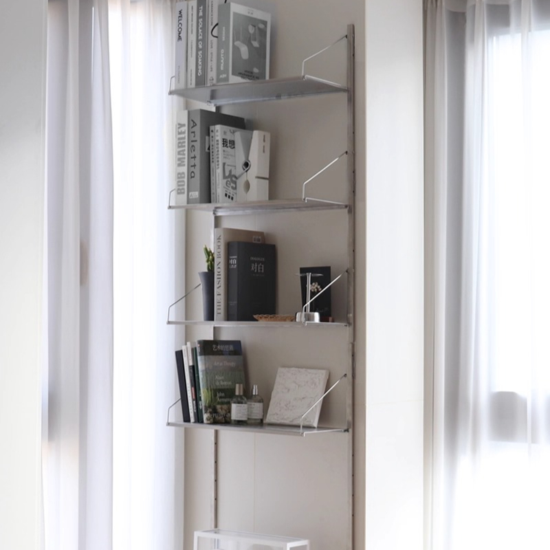 ‌ インダストリアルスタイルのステンレス鋼の壁本棚ミニマリス - Home Decor Minimalist Style のレビューと価格