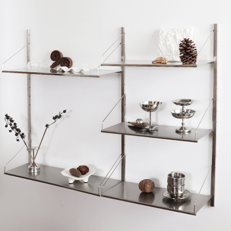 ‌ インダストリアルスタイルのステンレス鋼の壁本棚ミニマリス - Home Decor Minimalist Style のレビューと価格