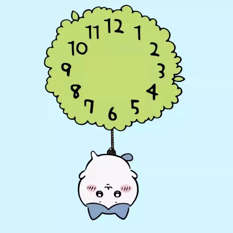 かわいいちいかわ振り子壁掛け時計グリーンツリー型サイレント非 - Wall Clock Silent のレビューと価格