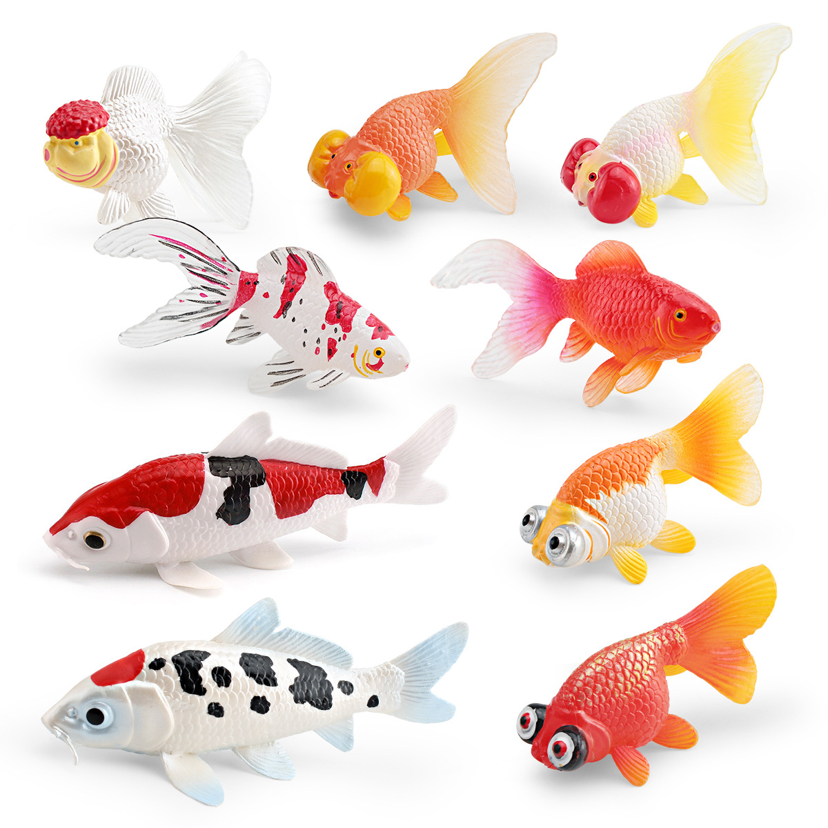 カラフルなリアルなプラスチック金魚シミュレーション偽魚浮遊水 - Review Home Decor のレビューと価格
