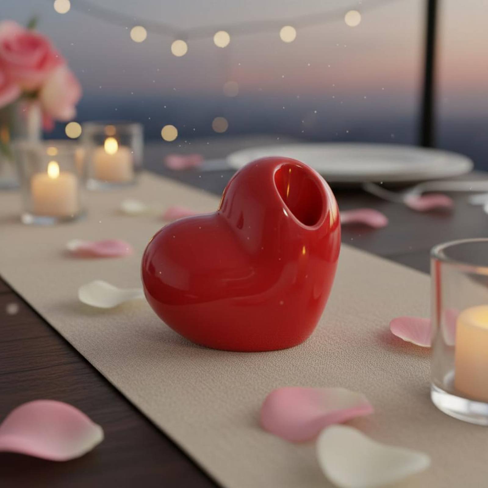 セラミックハートキャンドルスティック ロマンチックな装飾 ハ - Home Decor Minimalist Style のレビューと価格