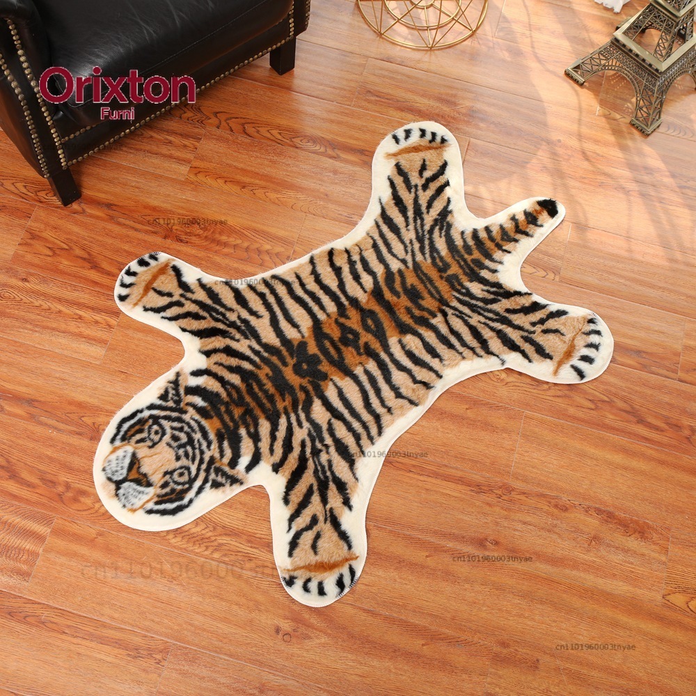 タイガープリントラグ カウレオパード タイガープリント牛革風 - Cowhide Rug Faux のレビューと価格