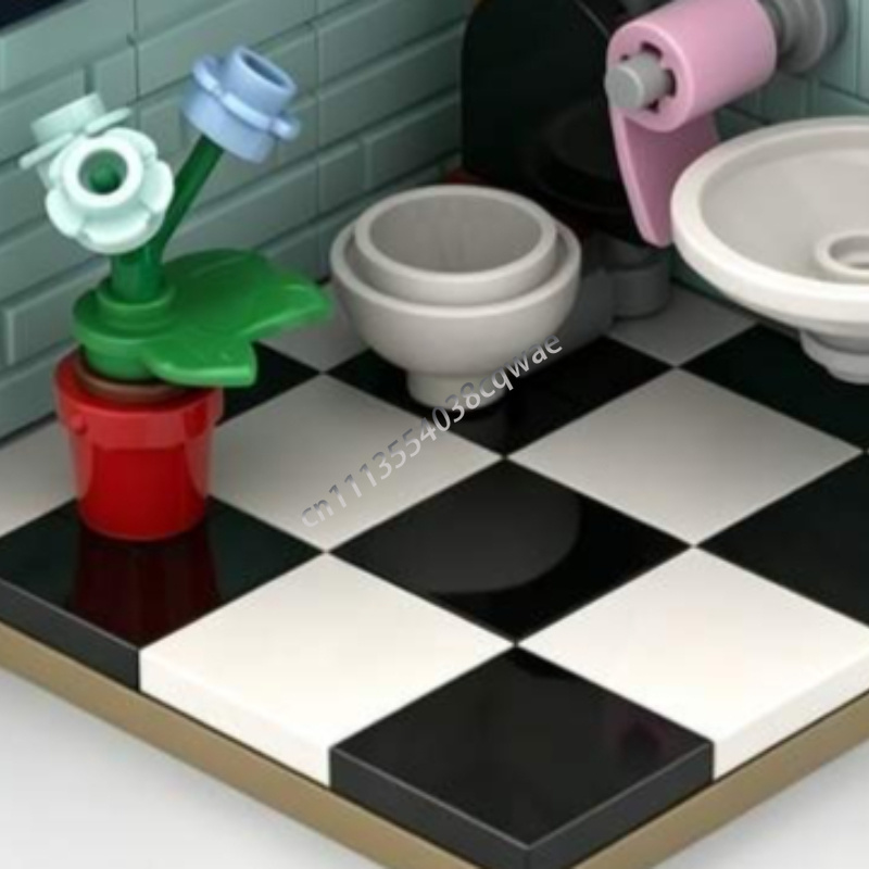 145 パーツ浴室生息地インテリアモデル MOC カスタムパ - Home Decor Habitat のレビューと価格