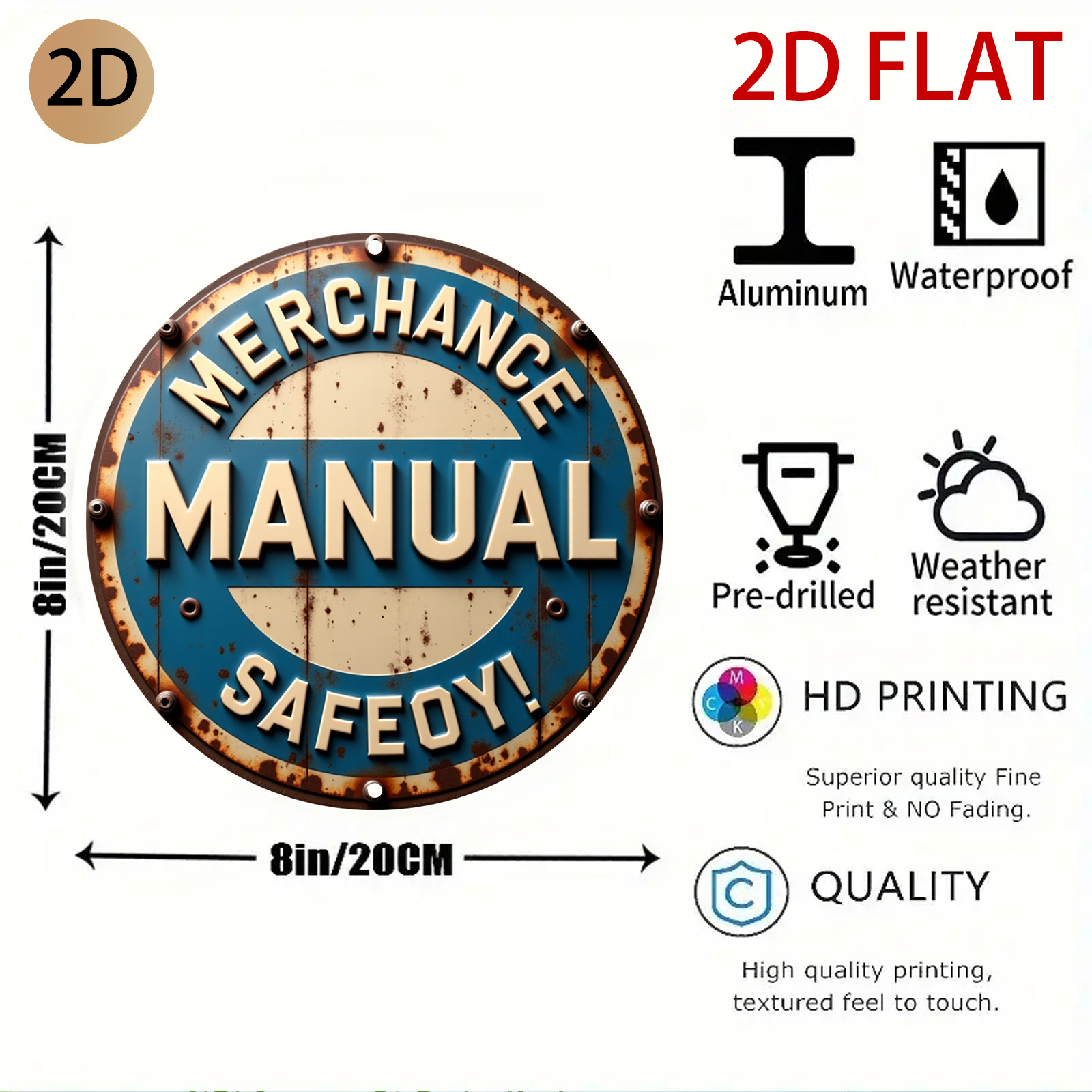 2Dフラット、2Dフラット円形工業用ロゴ、素朴な金属デザイン - Home Decor Logo Design のレビューと価格