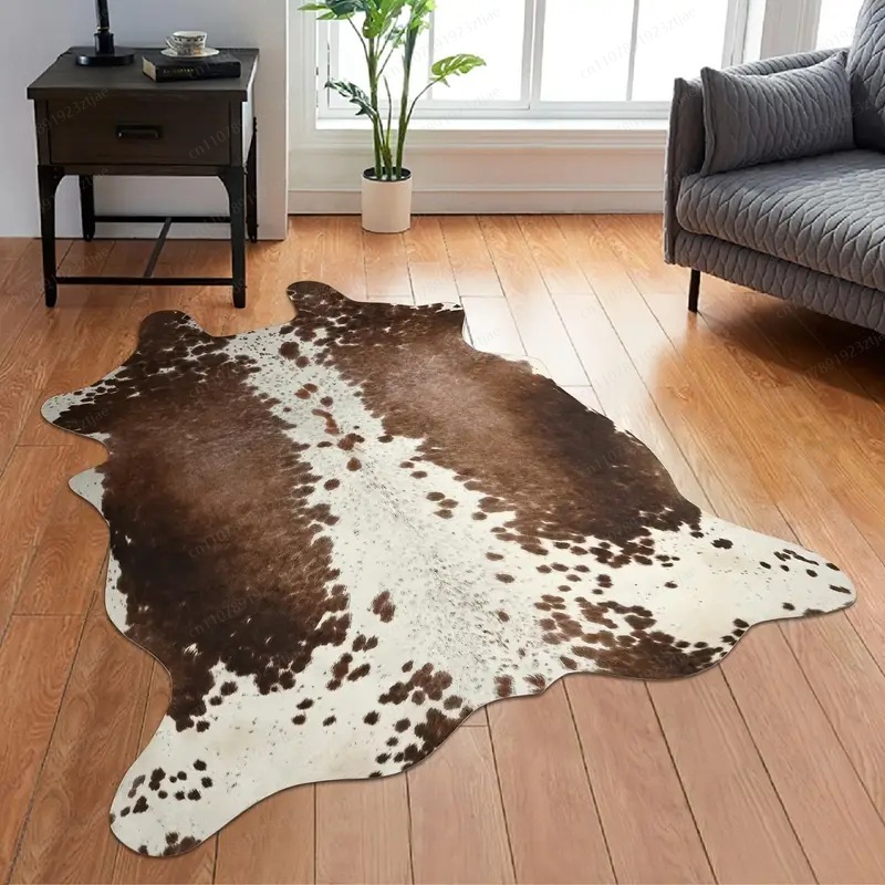 アマゾン激安セール 洗える牛革風ラグ 汚れにくい リビングル - Cowhide Rug Faux のレビューと価格