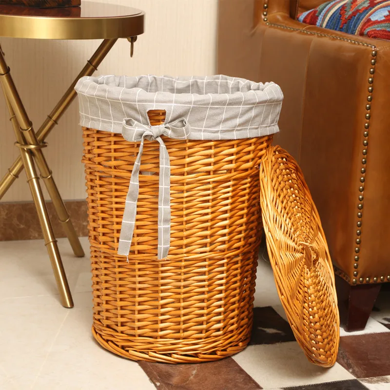 ふた付きのスタイリッシュな籐ランドリーバスケット、織り装飾収 - Home Decor Rattan のレビューと価格