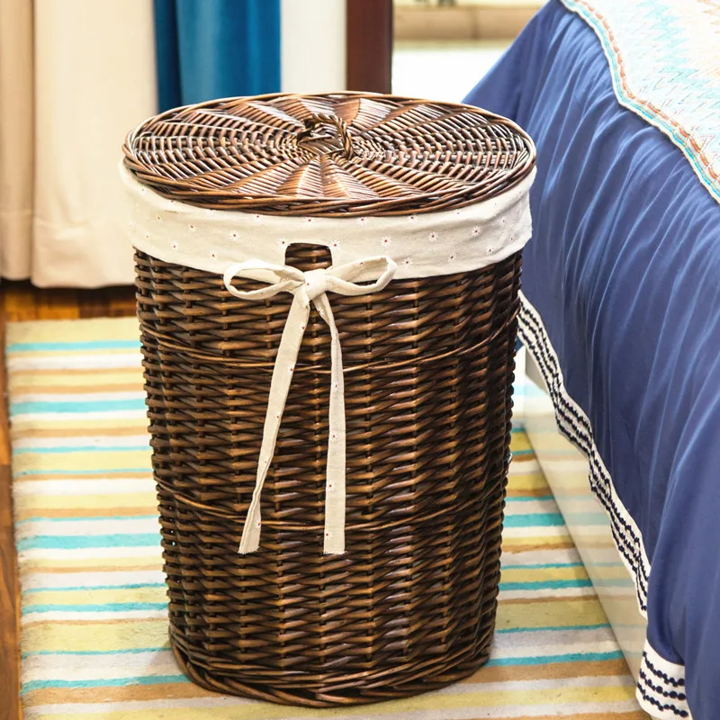 ふた付きのスタイリッシュな籐ランドリーバスケット、織り装飾収 - Home Decor Rattan のレビューと価格