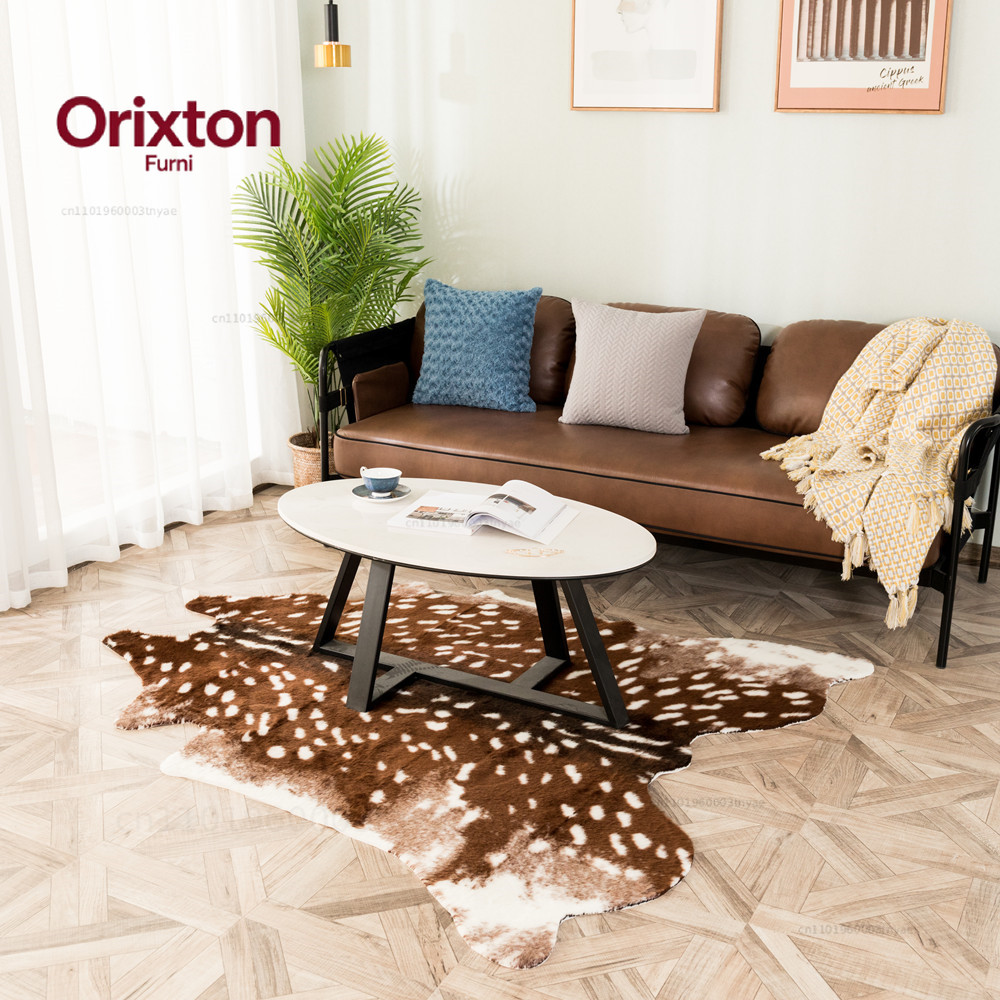 ファッションホットフェイクディアプリントカーペットベルベット - Cowhide Rug Faux のレビューと価格