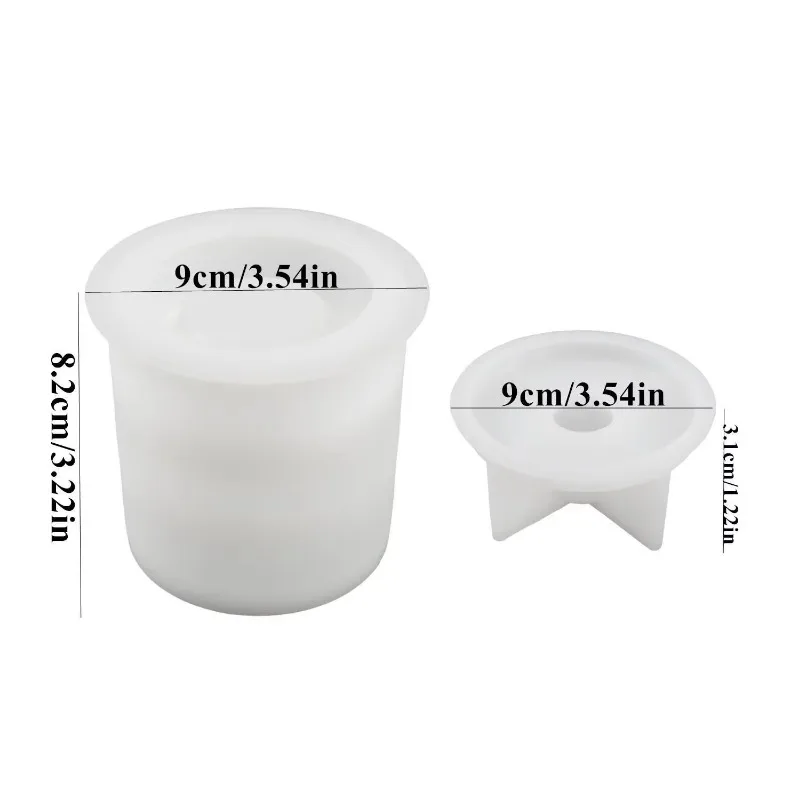 シリコンモールド蓋付きキャンドルジャー、丸い収納ボックス、ミ - Home Decor Minimalist Style のレビューと価格