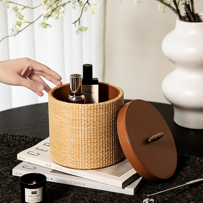 レトロラタン収納ボックス ホームリビングルームデスクトップ化 - Home Decor Rattan のレビューと価格