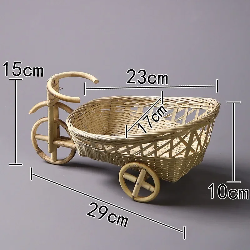 新生児写真撮影用小道具 手作り籐編み自転車小バスケット 写真 - Home Decor Rattan のレビューと価格
