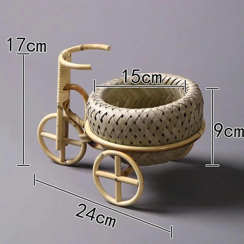 新生児写真撮影用小道具 手作り籐編み自転車小バスケット 写真 - Home Decor Rattan のレビューと価格