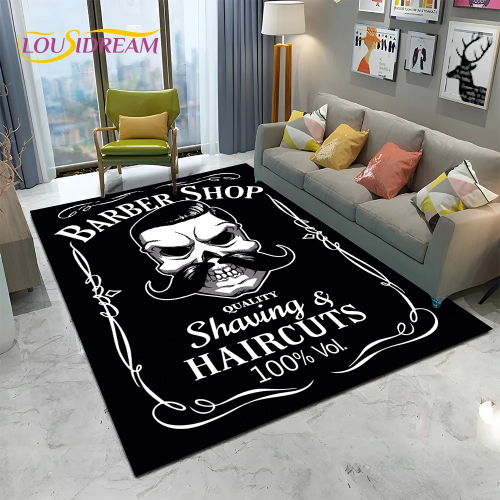 理髪店サイン 3D スカル ヴィンテージ HD カーペット  - Home Decor Online Shopping のレビューと価格