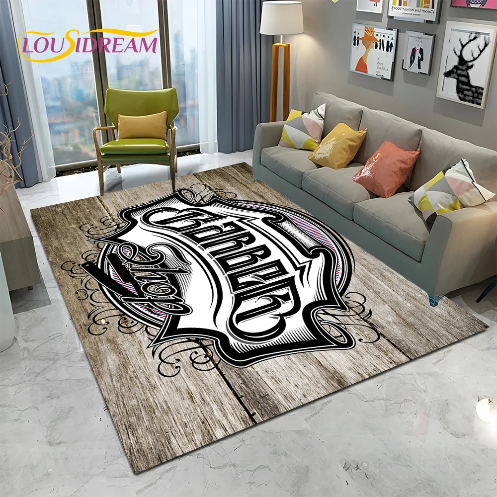 理髪店サイン 3D スカル ヴィンテージ HD カーペット  - Home Decor Online Shopping のレビューと価格