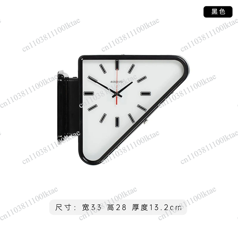 ミニマリストな両面三角形の静音壁掛け時計、リビングルームの装 - Wall Clock Silent のレビューと価格