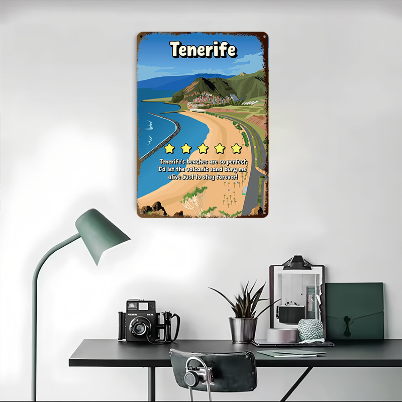 テネリフェ島面白いミニマルレビュートラベルポスターレトロ3D - Review Home Decor のレビューと価格