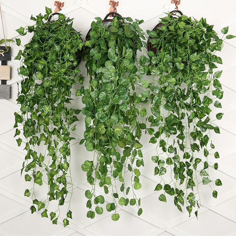 人工緑の壁の吊り下げ植物,家の装飾のための籐のつる植物,花の - Home Decor Rattan のレビューと価格