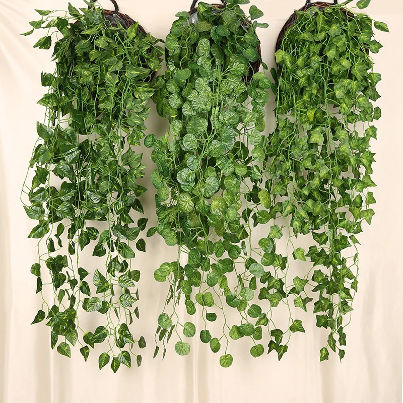 人工緑の壁の吊り下げ植物,家の装飾のための籐のつる植物,花の - Home Decor Rattan のレビューと価格