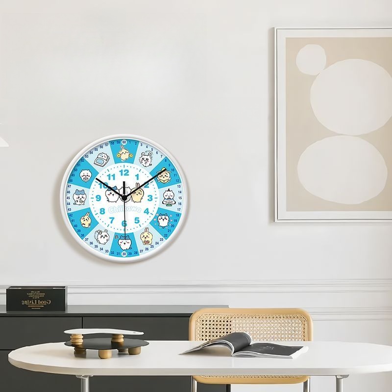アニメちいかわ学習壁掛け時計漫画子供部屋早期教育ルーティン漫 - Wall Clock Silent のレビューと価格