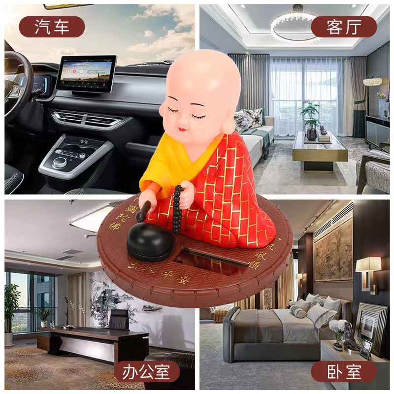 車の装飾ソーラーモンク自動点灯クリエイティブデコレーションセ - Home Decor Center のレビューと価格