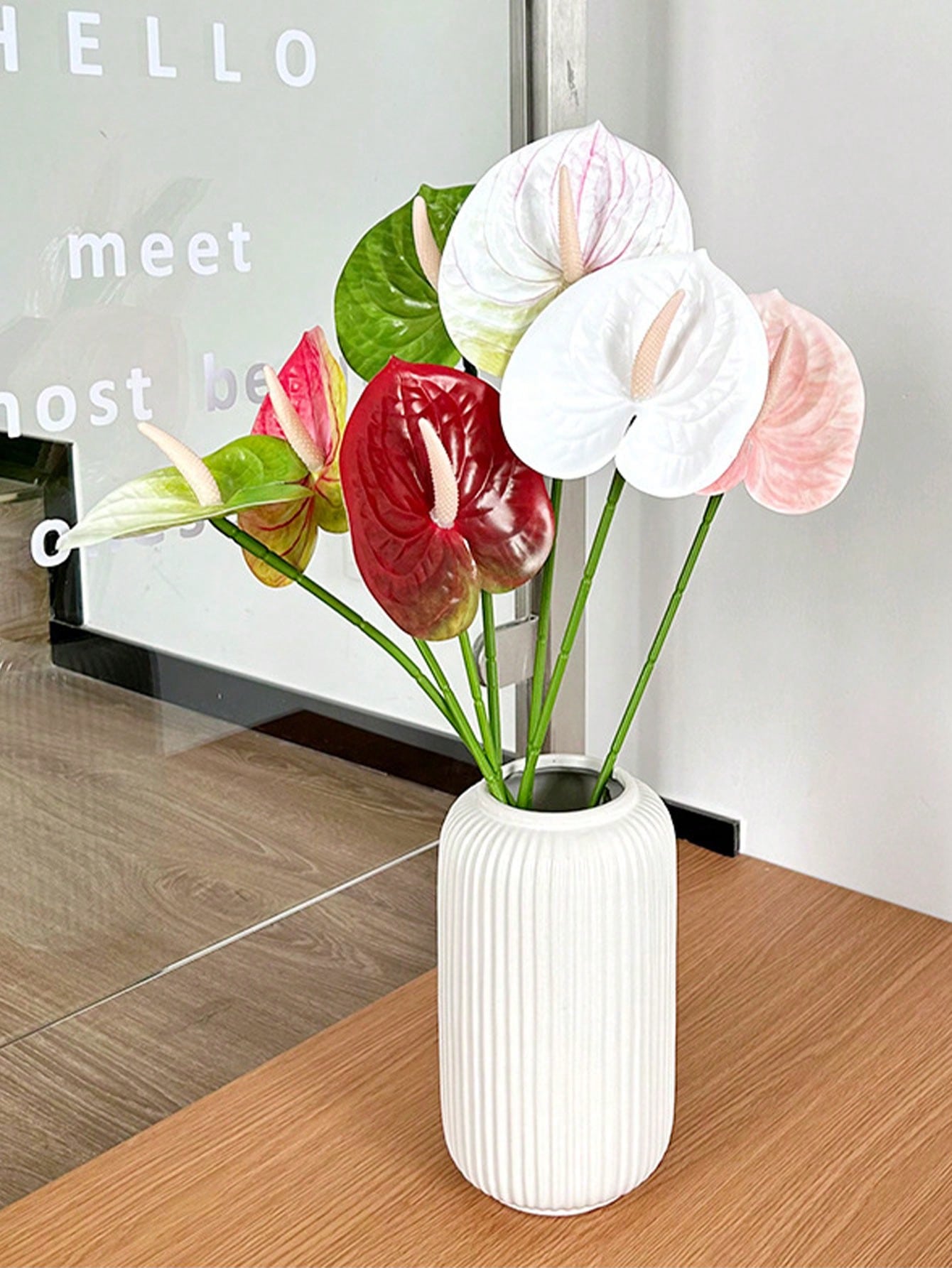 1/5 個人工アンスリウムの花リアルタッチテーブルセンターブ - Home Decor Center のレビューと価格