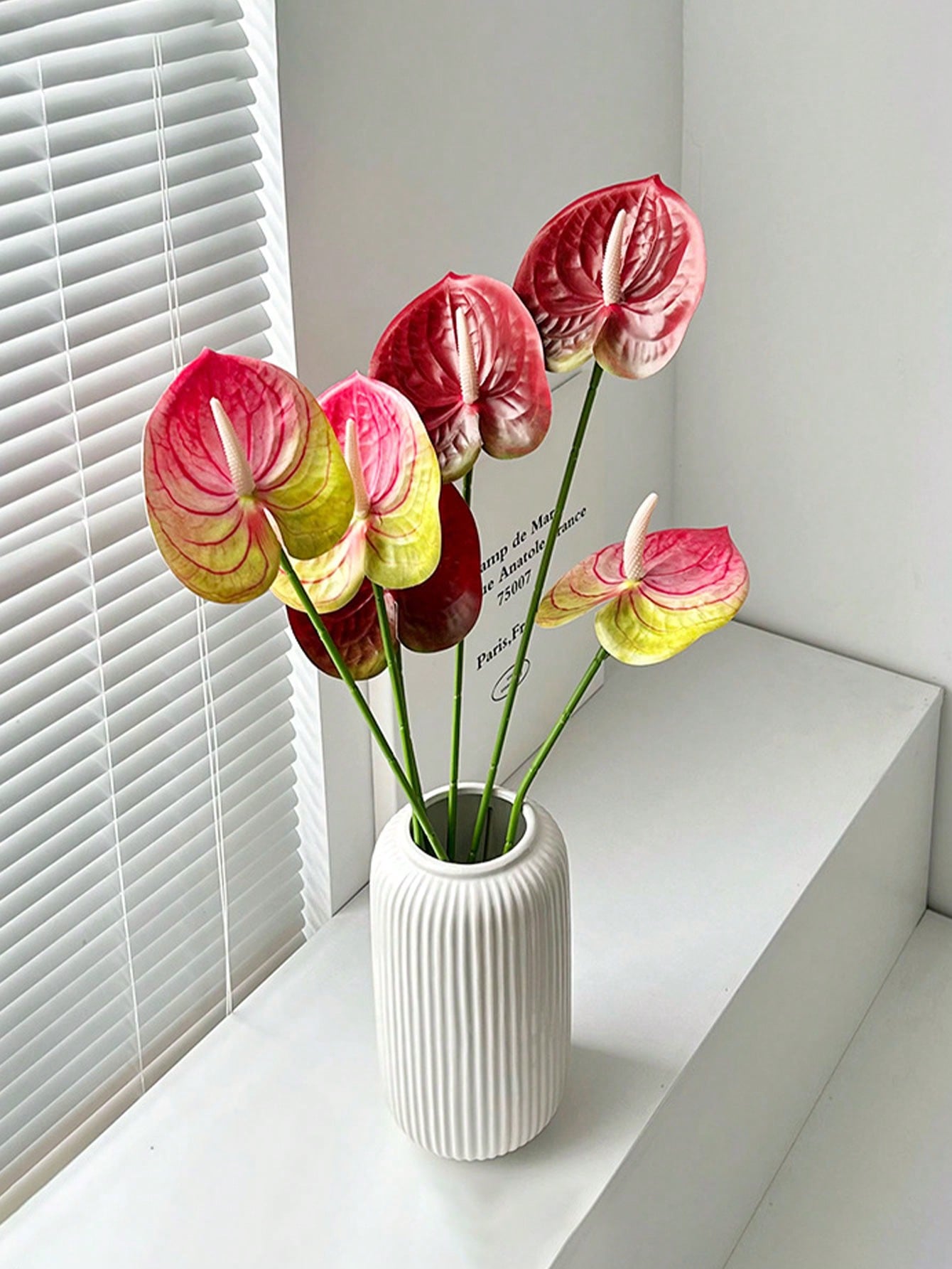 1/5 個人工アンスリウムの花リアルタッチテーブルセンターブ - Home Decor Center のレビューと価格