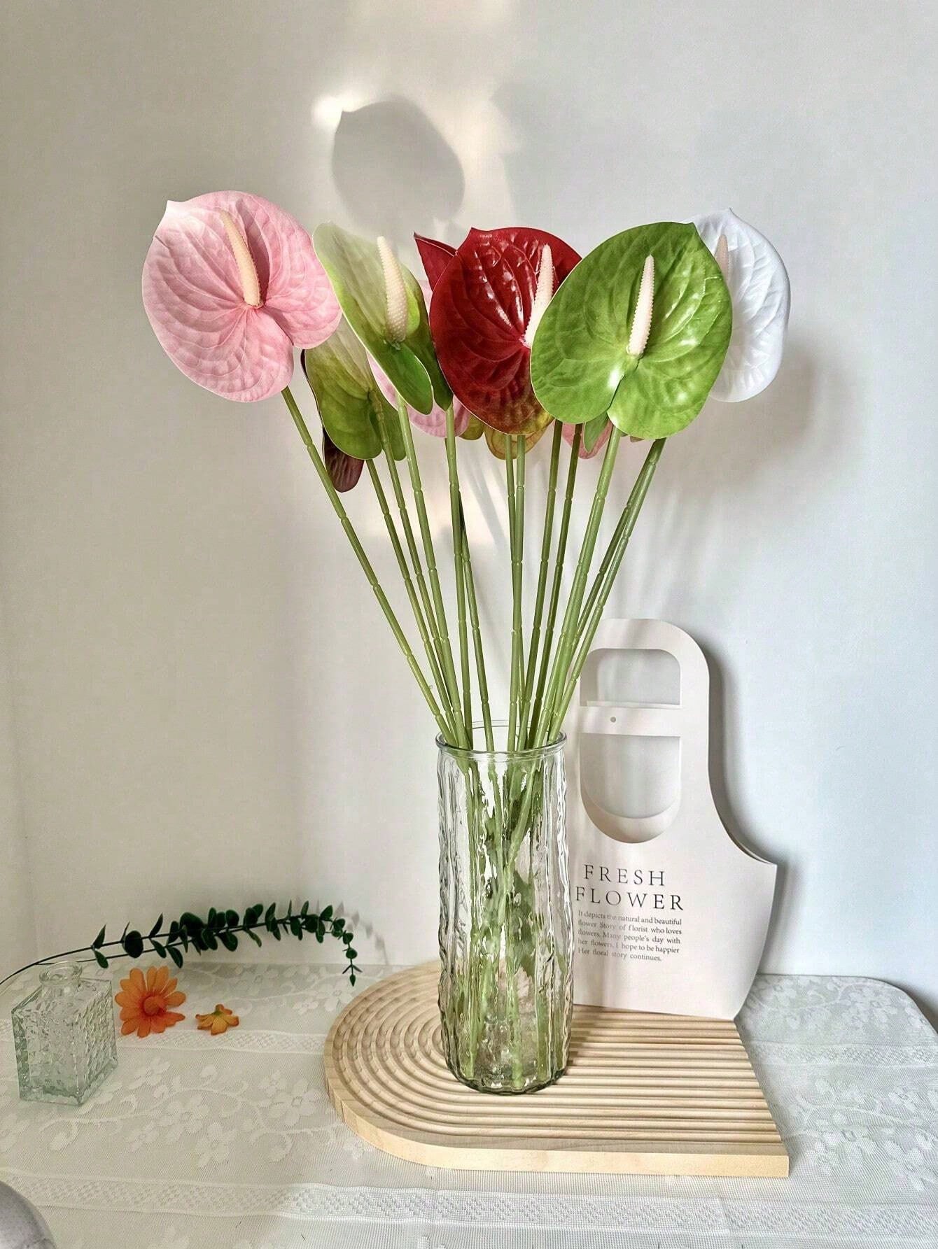 1/5 個人工アンスリウムの花リアルタッチテーブルセンターブ - Home Decor Center のレビューと価格