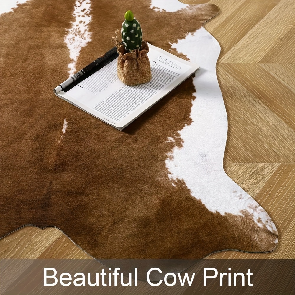 アメリカンスタイルのフェイクファー牛革ラグ、寝室用厚手カーペ - Cowhide Rug Faux のレビューと価格
