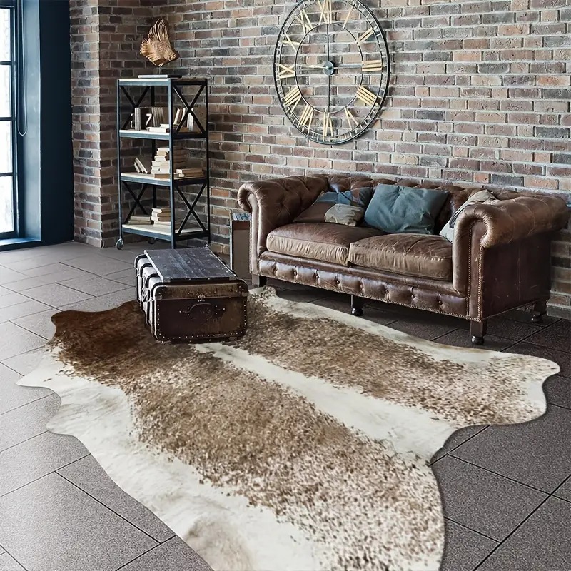 アメリカンスタイルのフェイクファー牛革ラグ、寝室用厚手カーペ - Cowhide Rug Faux のレビューと価格