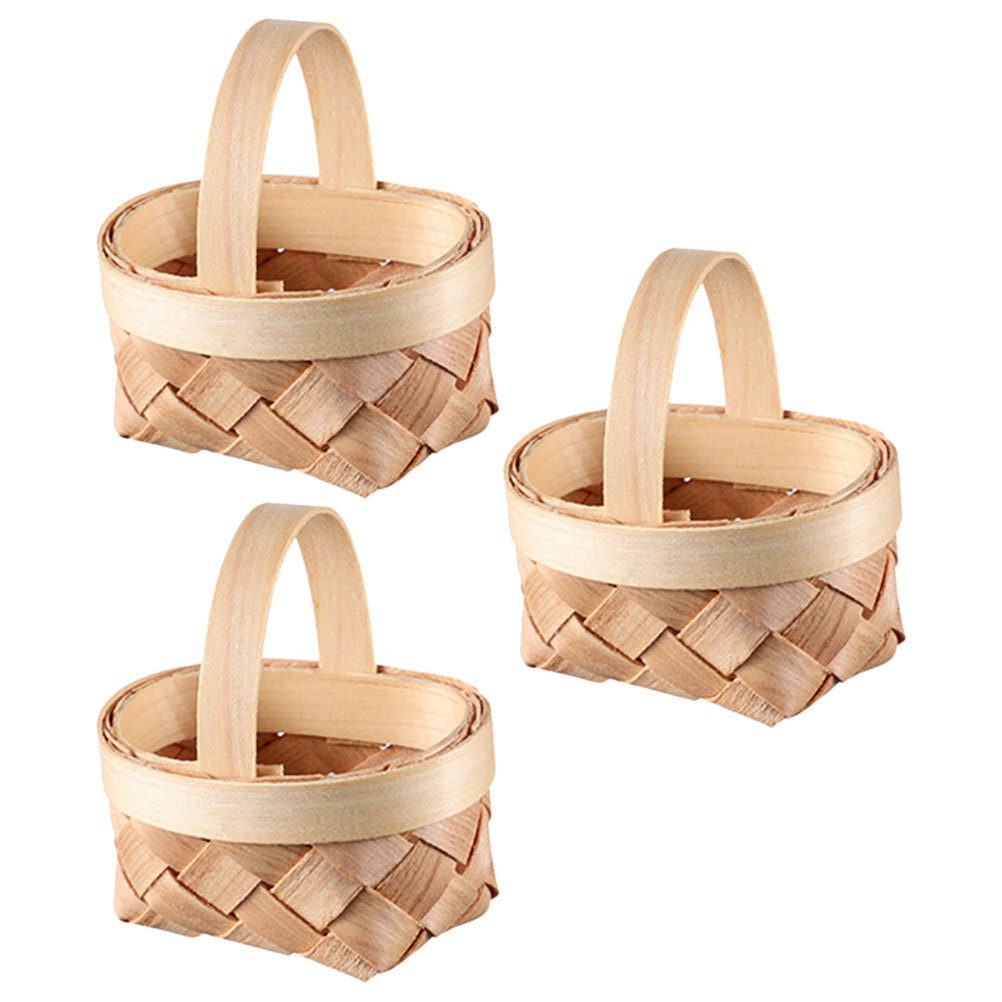 3 個ミニ織バスケット手作り籐収納バスケット装飾用キャンディ - Home Decor Rattan のレビューと価格