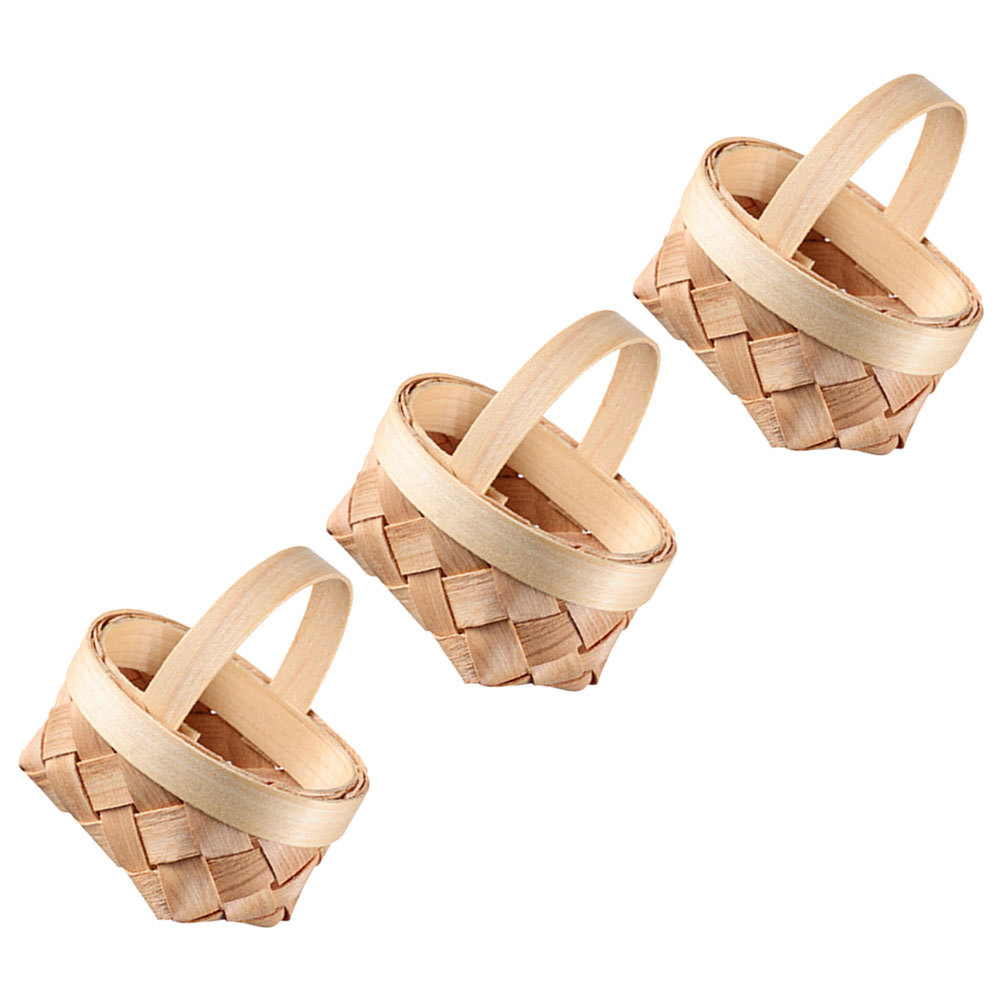 3 個ミニ織バスケット手作り籐収納バスケット装飾用キャンディ - Home Decor Rattan のレビューと価格