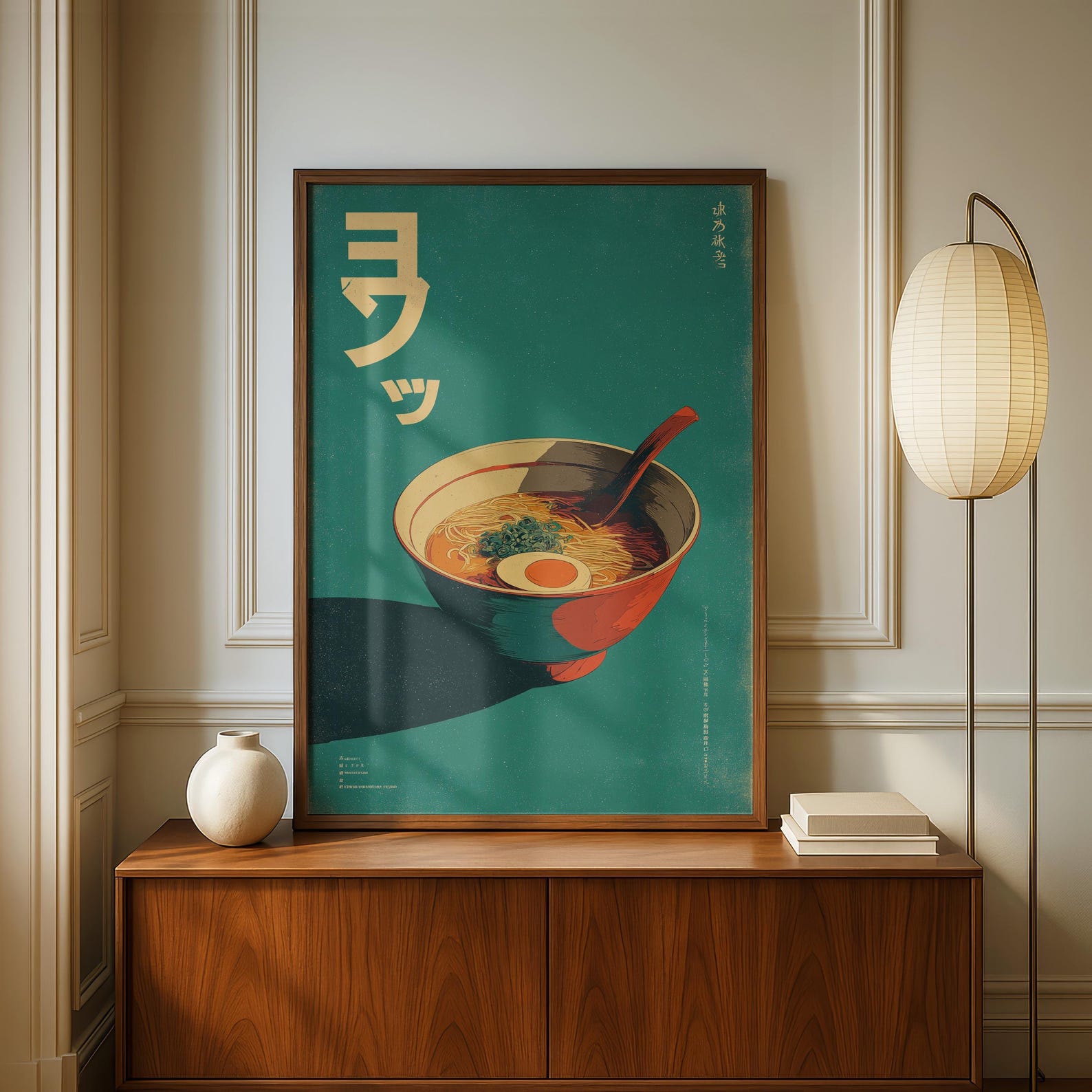 レトロな日本のラーメンキャンバスアートプリントフレームレスフ - Home Decor Minimalist Style のレビューと価格