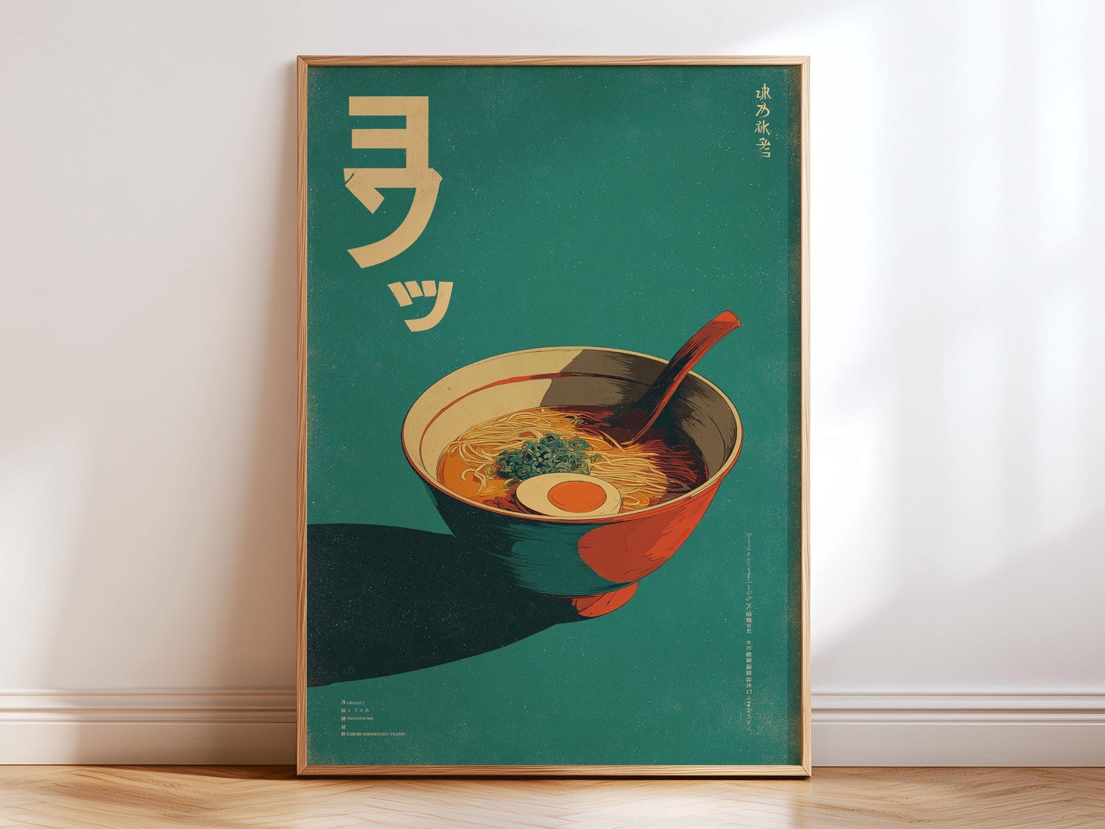 レトロな日本のラーメンキャンバスアートプリントフレームレスフ - Home Decor Minimalist Style のレビューと価格
