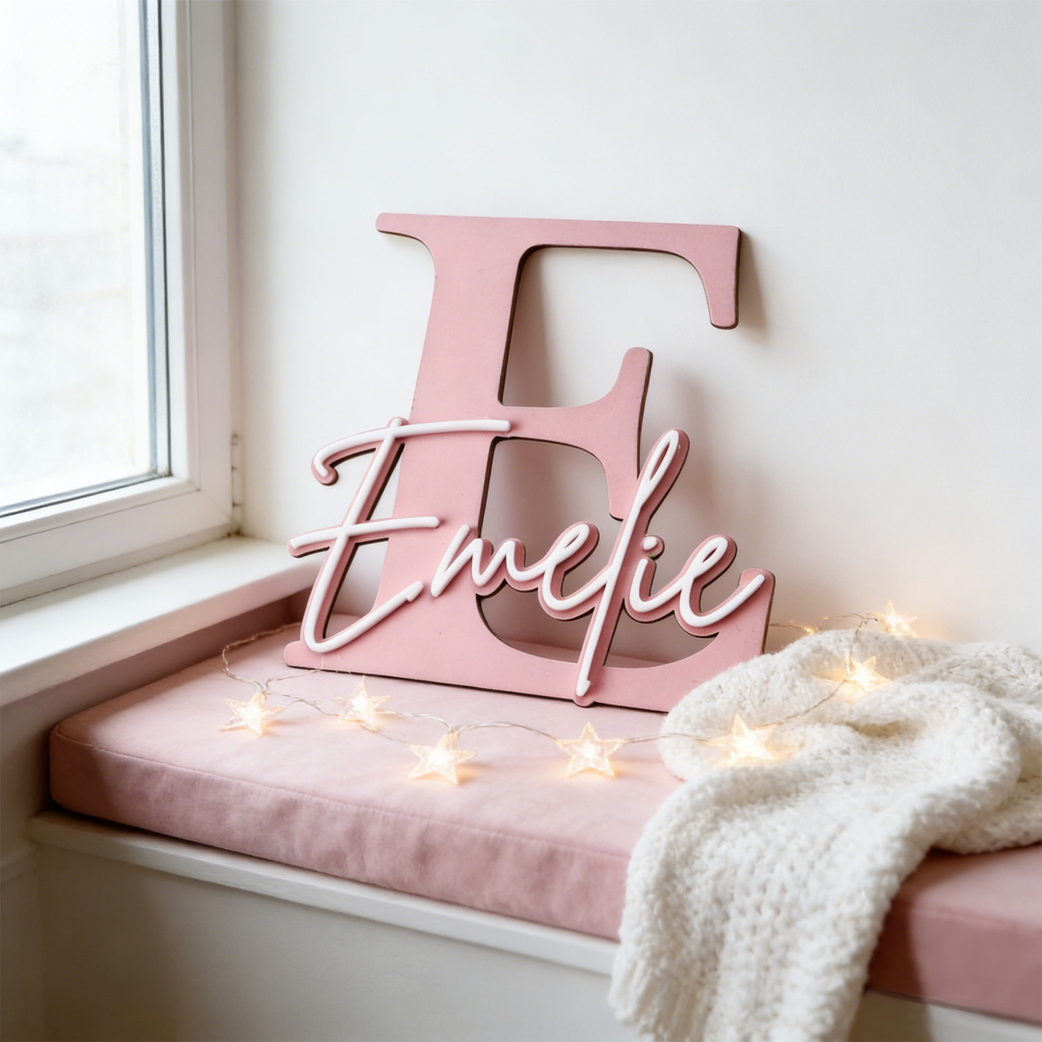 1個入り 二層構造木製名札飾り板、内容カスタマイズ可能、家の - Home Decor Names のレビューと価格