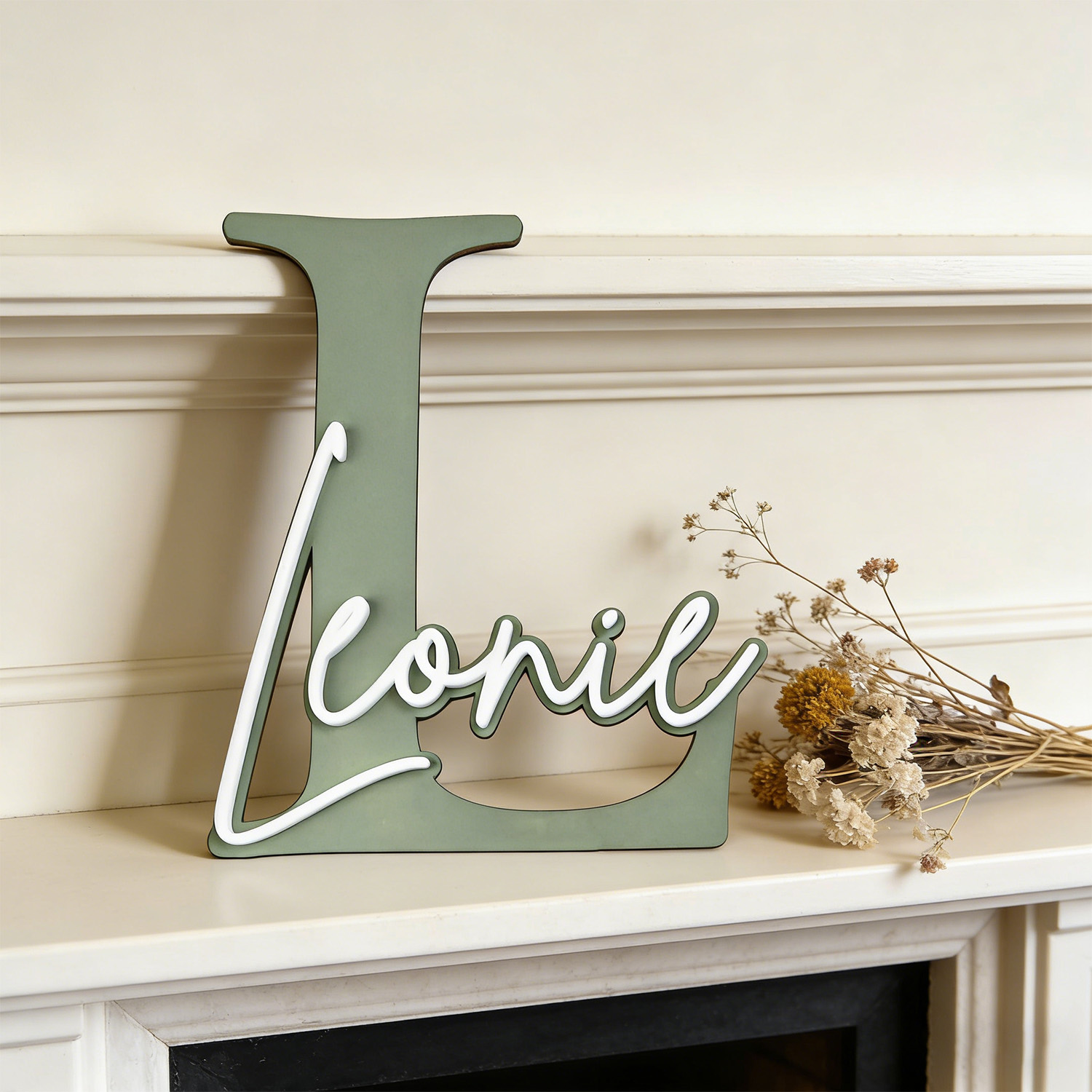 1個入り 二層構造木製名札飾り板、内容カスタマイズ可能、家の - Home Decor Names のレビューと価格