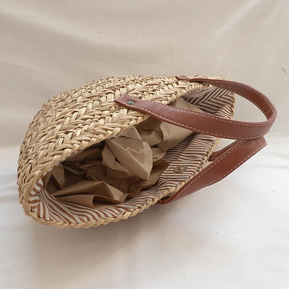 ボヘミアン麦わら帽子の女性用籐バッグ,デザイナーの織りバッグ - Home Decor Rattan のレビューと価格