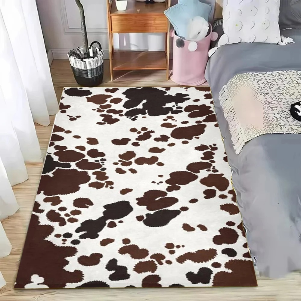 フェイクカウハイド柄エリアラグ ナチュラルテクスチャ ホーム - Cowhide Rug Faux のレビューと価格