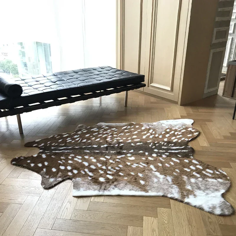 フェイクニホンジカの毛皮の敷物模造動物の皮カーペットフロアマ - Cowhide Rug Faux のレビューと価格