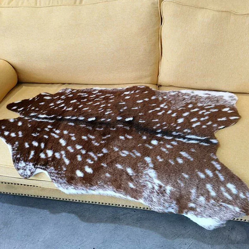 フェイクニホンジカの毛皮の敷物模造動物の皮カーペットフロアマ - Cowhide Rug Faux のレビューと価格