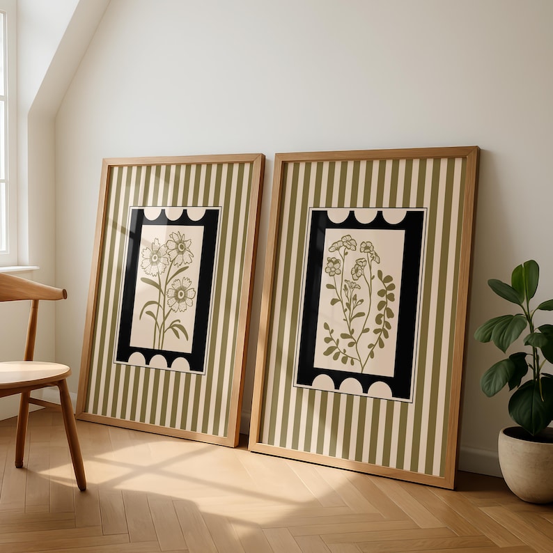 2枚セット ボヘミアンスタイル 植物アート キャンバスプリン - Home Decor Minimalist Style のレビューと価格