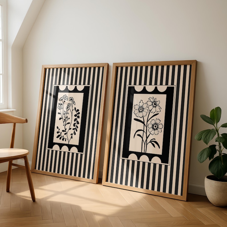 2枚セット ボヘミアンスタイル 植物アート キャンバスプリン - Home Decor Minimalist Style のレビューと価格